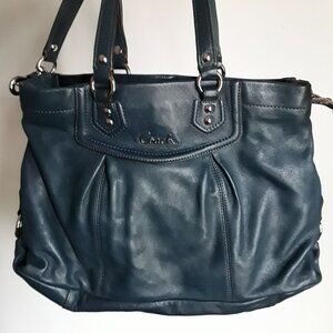 Blue leather COACH bag